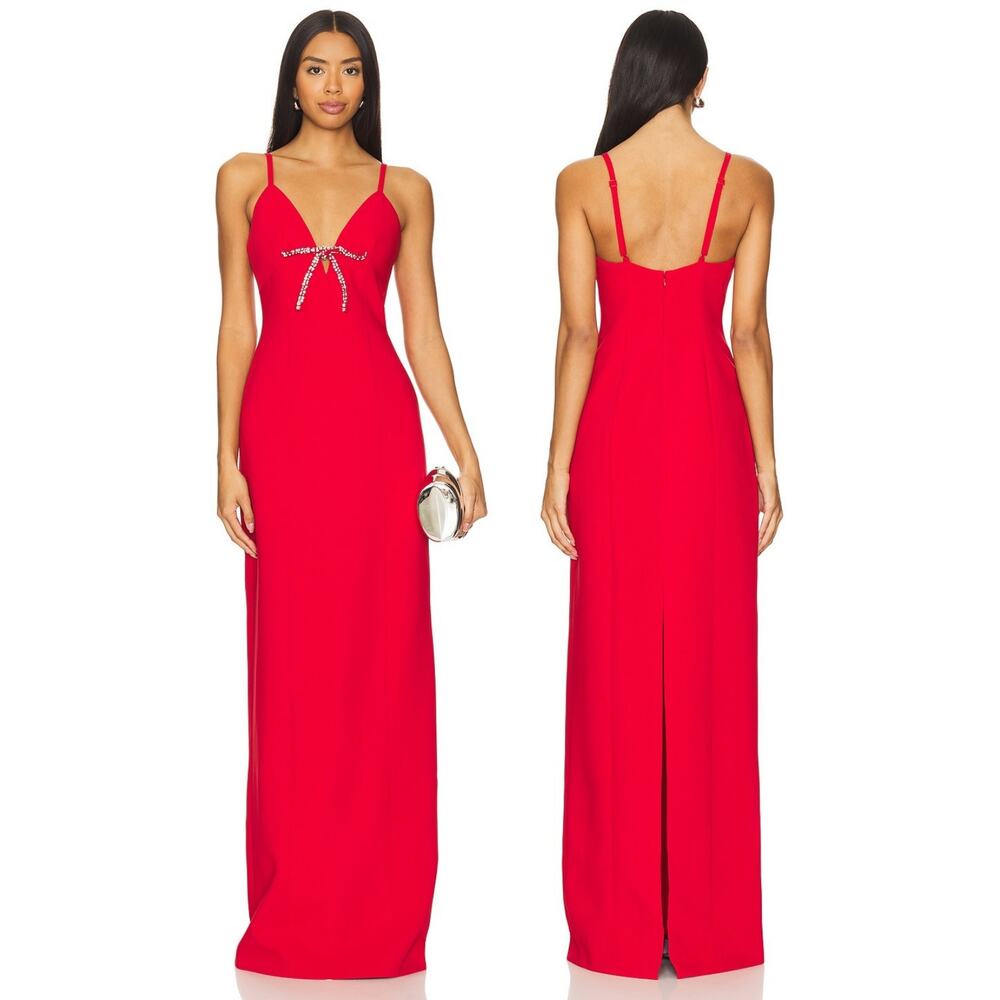 Cinq a Sept Adele Gown Maxi Bow Prom Hoco Formal Party Cocktail Wedding Guest 0